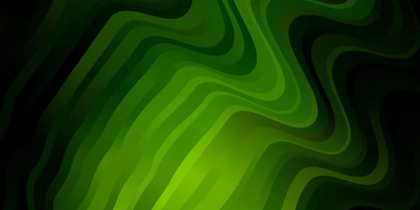 Темно Зелений Векторний Фон Лініями Яскравий Зразок Різнокольоровими Вигнутими Лініями — стоковий вектор