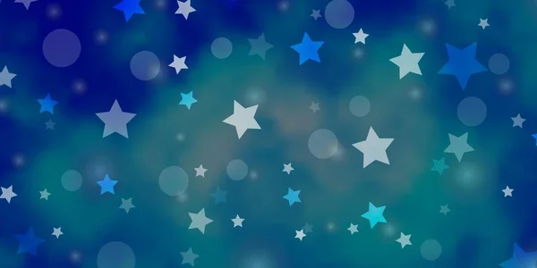 Light Blue Vector Pattern Circles Stars — Stock Vector