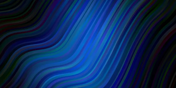 Fond Vectoriel Bleu Foncé Avec Des Lignes Courbées Illustration Colorée — Image vectorielle