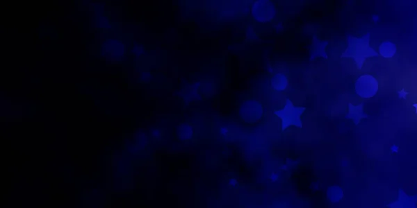 Fond Vectoriel Bleu Foncé Avec Cercles Étoiles Illustration Colorée Avec — Image vectorielle