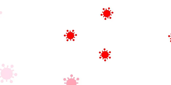 ウイルスの記号で赤いベクトルの背景を点灯します グラデーション医療の形をしたカラフルな抽象イラスト 危険熱に対する単純な図面 — ストックベクタ