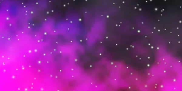 Violet Foncé Fond Vectoriel Rose Avec Des Étoiles Colorées — Image vectorielle