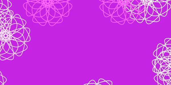 Luz Púrpura Vector Rosa Doodle Fondo Con Flores Flores Coloridas — Vector de stock