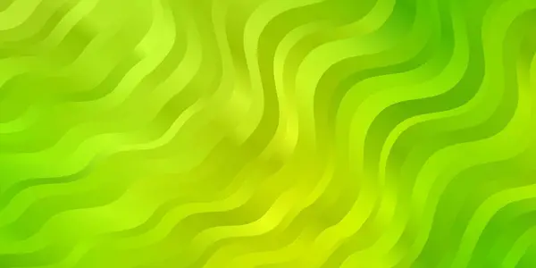 Hellgrüner Gelber Vektorhintergrund Mit Kurven — Stockvektor