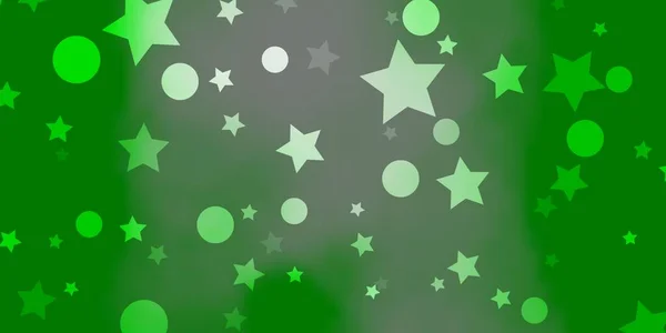 Fond Vectoriel Vert Clair Avec Cercles Étoiles Illustration Colorée Avec — Image vectorielle