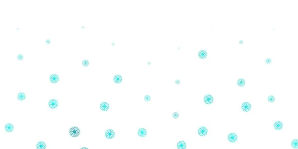 Modèle Doodle Vectoriel Vert Clair Avec Des Fleurs Fleurs Colorées — Image vectorielle