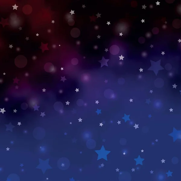 Azul Escuro Layout Vetorial Vermelho Com Círculos Estrelas — Vetor de Stock