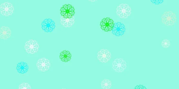 Hellgrüne Vektornatur Mit Blumen Einfaches Design Mit Blumen Auf Abstraktem — Stockvektor