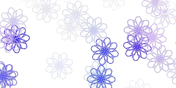 Luz Patrón Garabato Vector Púrpura Con Flores Ilustración Con Flores — Vector de stock