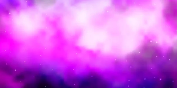 Светло Розовый Синий Векторный Фон Маленькими Большими Звездами Размытие Декоративный — стоковый вектор