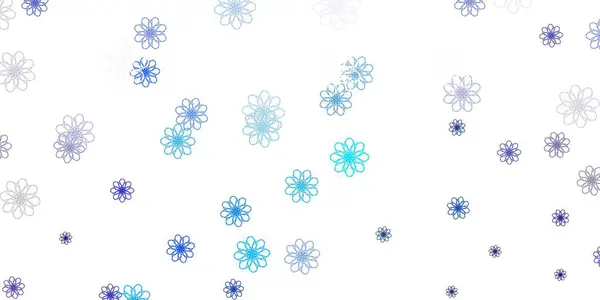 Rose Pâle Vecteur Bleu Illustration Naturelle Avec Des Fleurs Conception — Image vectorielle