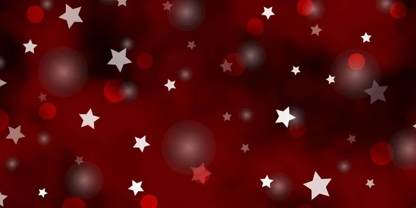 Layout Vetorial Vermelho Escuro Com Círculos Estrelas — Vetor de Stock