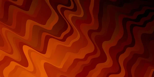 Tmavě Oranžový Vektorový Obrazec Zakřivenými Čárami Zbrusu Nová Barevná Ilustrace — Stockový vektor