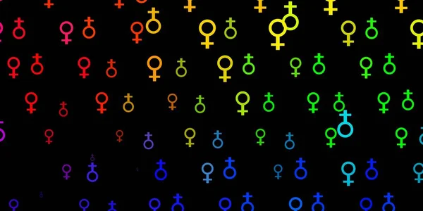 Φωτεινό Πολύχρωμο Διανυσματικό Μοτίβο Φεμινιστικά Στοιχεία Πολύχρωμα Σύμβολα Φεμινισμού Κλίση — Διανυσματικό Αρχείο
