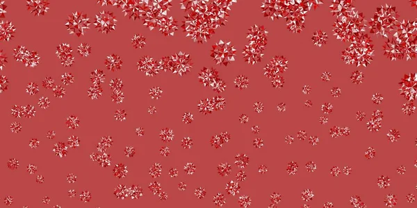 Ανοιχτό Πράσινο Κόκκινο Διάνυσμα Όμορφο Φόντο Νιφάδες Χιονιού Λουλούδια Πολύχρωμη — Διανυσματικό Αρχείο