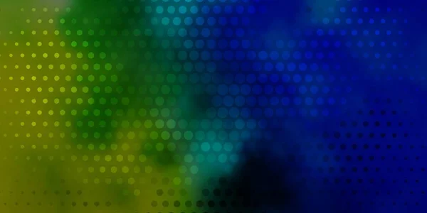 Ljusblå Grön Vektor Bakgrund Med Fläckar Abstrakt Färgglada Diskar Enkel — Stock vektor