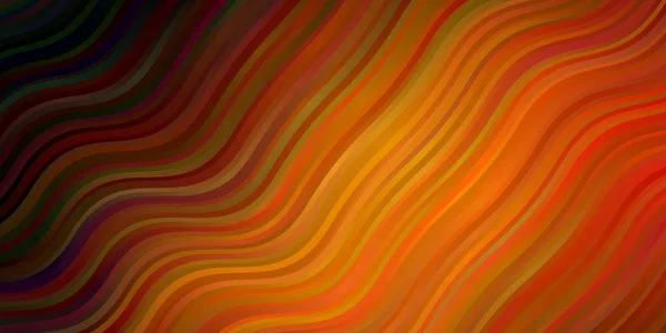 Dark Orange Vector Background Bent Lines Gradient Illustration Simple Style — Stock Vector