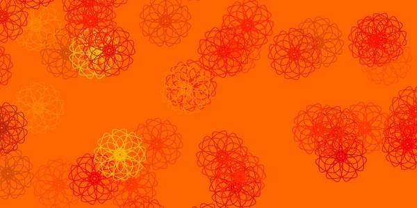 Light Orange Vektor Přírodní Umělecké Dílo Květinami Jednoduchý Design Květinami — Stockový vektor