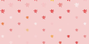 Virüs sembollü açık kırmızı vektör arkaplanı. Biyolojik değişim şekilli soyut çizimler. Karantina olayları için en iyi tasarım.