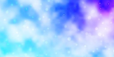 Açık Pembe, küçük ve büyük yıldızlı mavi vektör arkaplan. Yıldızlı modern geometrik soyut çizim. İş tanıtımınız için tasarım.