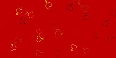 Kadın hakları sembollü açık kahverengi vektör dokusu. Kadınların güç ve güç göstergelerini gösteren bir ilüzyon. Uluslararası Kadınlar Günü için Tasarım