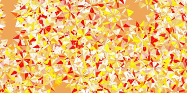 Açık kırmızı, sarı vektör güzel kar taneleri çiçekli zemin. Dekoratif Noel tarzında renkli kar unsurları. Yeni yıl arkaplanı.