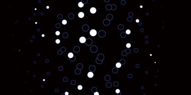 Lekeli koyu mavi vektör arkaplan. Basit gradyan arkaplandaki soyut renkli diskler. Posterler, afişler için tasarım.