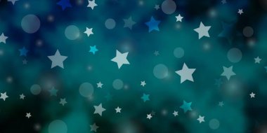 Çemberli hafif Mavili vektör şablonu, yıldızlar.