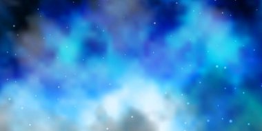 Güzel yıldızlı açık mavi vektör dokusu. Soyut şablondaki yıldızlarla dekoratif illüstrasyon. Hediyeleri paketlemek için desen.