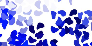 Memphis şekilli açık mavi vektör dokusu. Gradyan rastgele formlarla modern soyut illüstrasyon. Web siteniz için basit illüstrasyon.