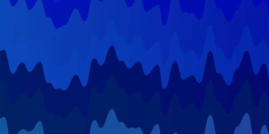 Açık mavi, kıvrımlı çizgileri olan sarı vektör deseni. Gradyan kıvrımları olan yarım tonlu bir resim. Reklamlar ve reklamlar için desen.