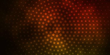 Koyu yeşil, neon yıldızlı sarı vektör şablonu. Yıldızlı modern geometrik soyut çizim. Hediyeleri paketlemek için desen.