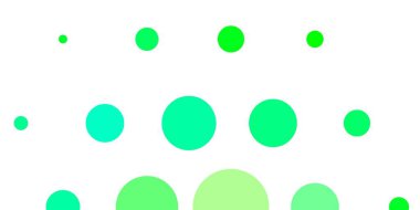 Lekeli açık yeşil vektör arka planı. Baloncuklu gradyan tarzda soyut dekoratif tasarım. Web siteleri için desen.