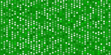 Çember şekilli açık yeşil vektör düzeni. Doğa tarzında renkli noktaları olan soyut illüstrasyon. Posterler, afişler için tasarım.