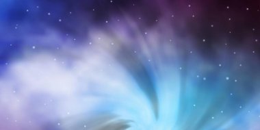 Açık mavi, renkli yıldızlı kırmızı vektör arkaplan. Soyut tarzda renkli bir illüstrasyon ve değişken yıldızlar. Hediyeleri paketlemek için desen.