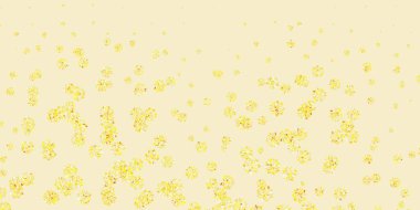 Açık turuncu vektör arka planı ve Noel kar taneleri. Buzlu, karlı, kar taneli basit bir çizim. Yeni yıl reklamı, kitapçık deseni.