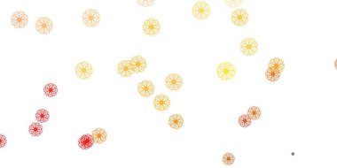 Açık pembe, sarı vektör karalama deseni ve çiçekler. Basit arka planda doğal tarzda renkli çiçekler. Broşürler ve kitaplar için akıllı tasarım.