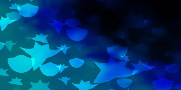 Fond Vectoriel Bleu Foncé Avec Cercles Étoiles — Image vectorielle
