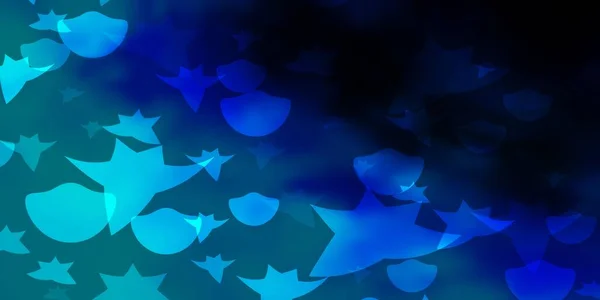 Fundo Vetorial Azul Escuro Com Círculos Estrelas —  Vetores de Stock