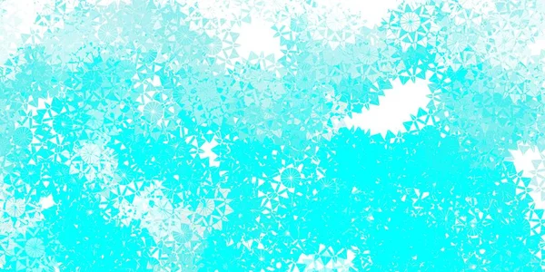 ライトブルー 氷の雪片と緑のベクトルテンプレート 雪の要素をXmasスタイルでグラデーションカラフルなイラスト 年賀状 — ストックベクタ