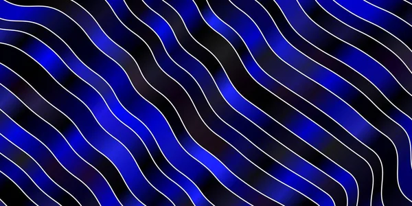 Темно Синий Векторный Фон Бородками Красочная Абстрактная Иллюстрация Градиентными Кривыми — стоковый вектор