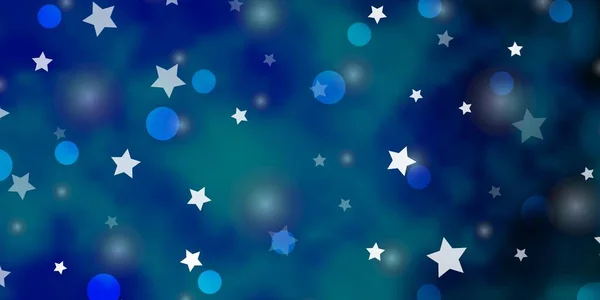 Fond Vectoriel Bleu Clair Avec Cercles Étoiles — Image vectorielle