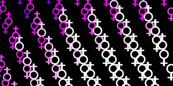 带有女商人标志的浅粉色矢量模板 简朴的设计风格与女权运动相结合 简单地设计你的网站 — 图库矢量图片