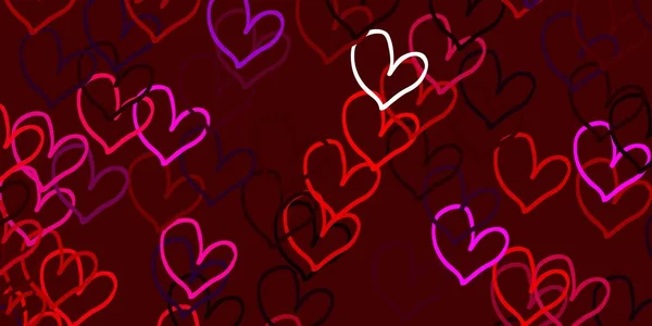 Ανοιχτό Ροζ Κίτρινο Διάνυσμα Φόντο Γλυκές Καρδιές Θολή Διακοσμητική Σχεδίαση — Διανυσματικό Αρχείο