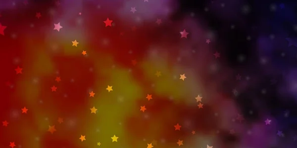明るいピンク カラフルな星と黄色のベクトルの背景 抽象的なテンプレート上の星と装飾的なイラスト 贈り物を包むパターン — ストックベクタ