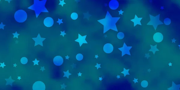 Luz Azul Fundo Vetorial Com Círculos Estrelas Ilustração Abstrata Com — Vetor de Stock