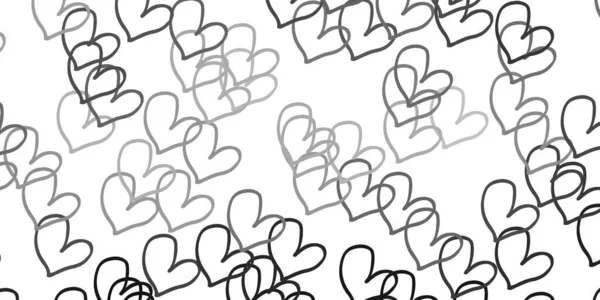 Світло Сірий Векторний Фон Сердечками Блискуча Абстрактна Ілюстрація Барвистими Серцями — стоковий вектор