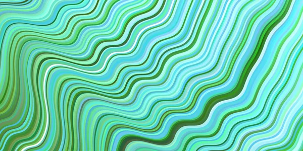 Hellblaues Grünes Vektorlayout Mit Gebogenen Linien Moderne Gradient Abstrakte Illustration — Stockvektor