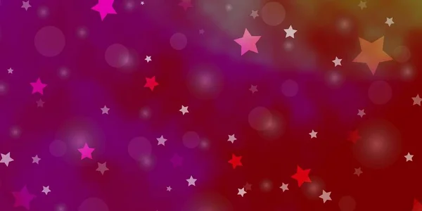 Ανοιχτό Ροζ Κίτρινο Διανυσματική Διάταξη Κύκλους Αστέρια — Διανυσματικό Αρχείο