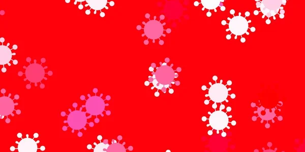 Fundo Vetorial Vermelho Claro Com Símbolos Covid Ilustração Abstrata Colorida — Vetor de Stock